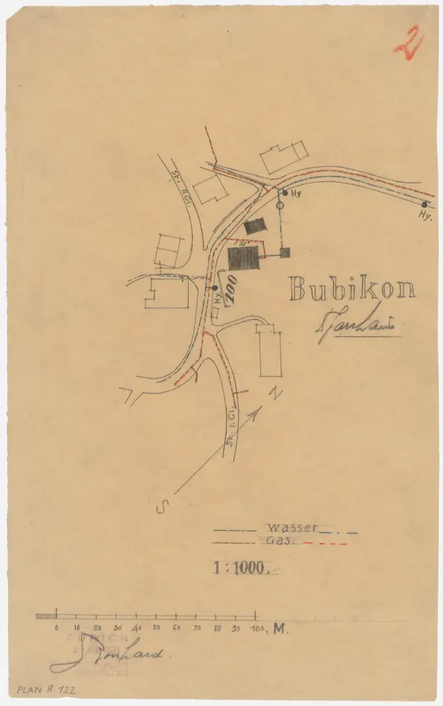 Bubikon: Pfarrhaus und Umgebung; Grundriss (Nr. 2)