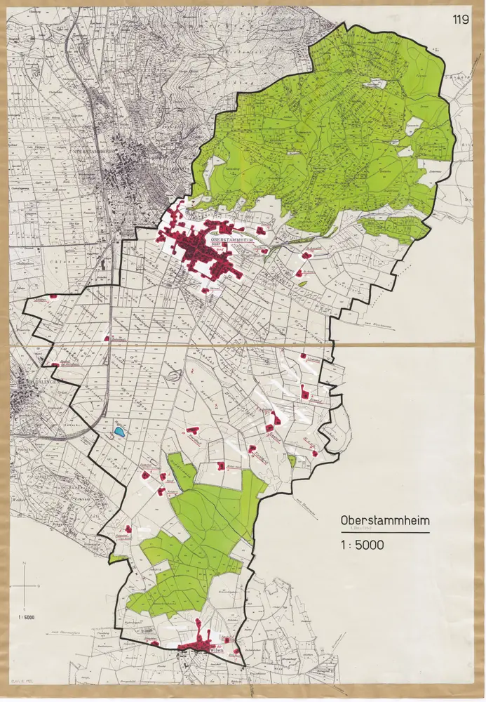 Oberstammheim: Definition der Siedlungen für die eidgenössische Volkszählung am 01.12.1960; Siedlungskarte Nr. 119