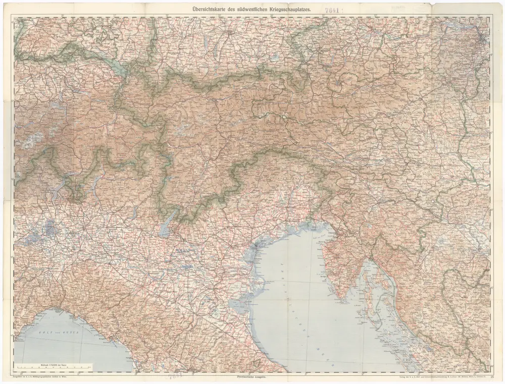 Übersichtskarte des südwestlichen Kriegsschauplatzes