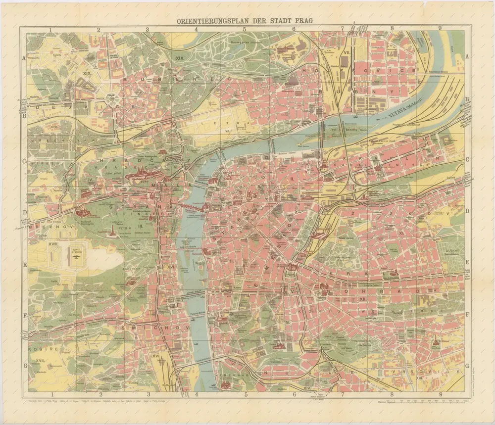 Orientierungsplan der Stadt Prag