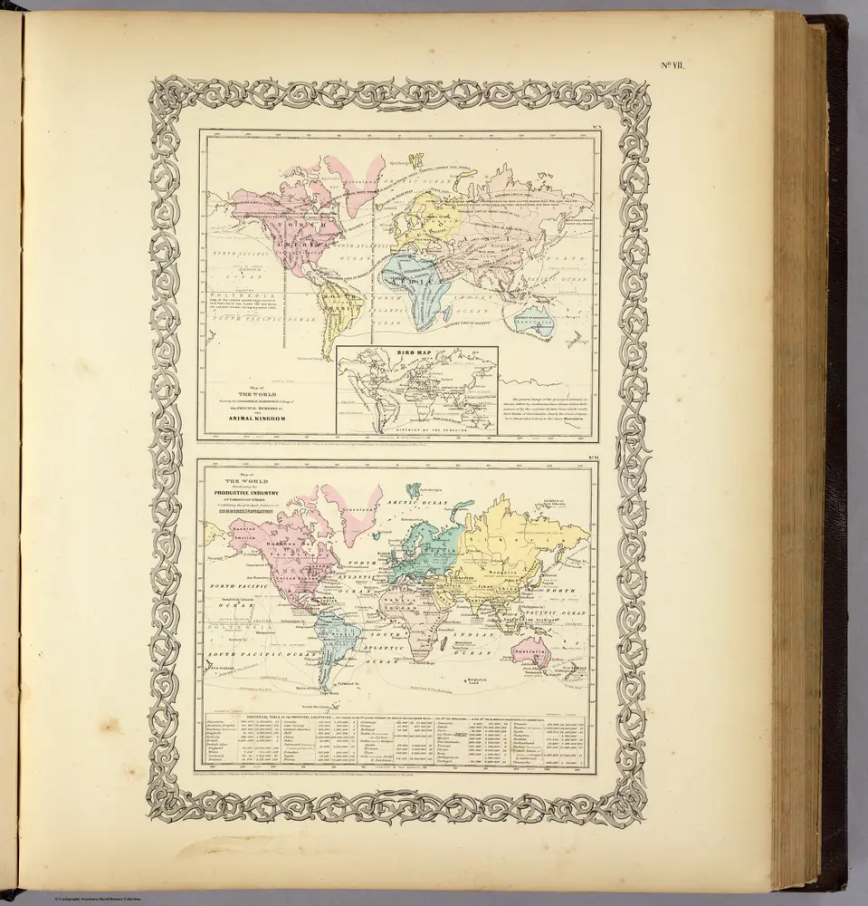 Map of The World Showing ... The Animal Kingdom ... Commerce And Navigation.