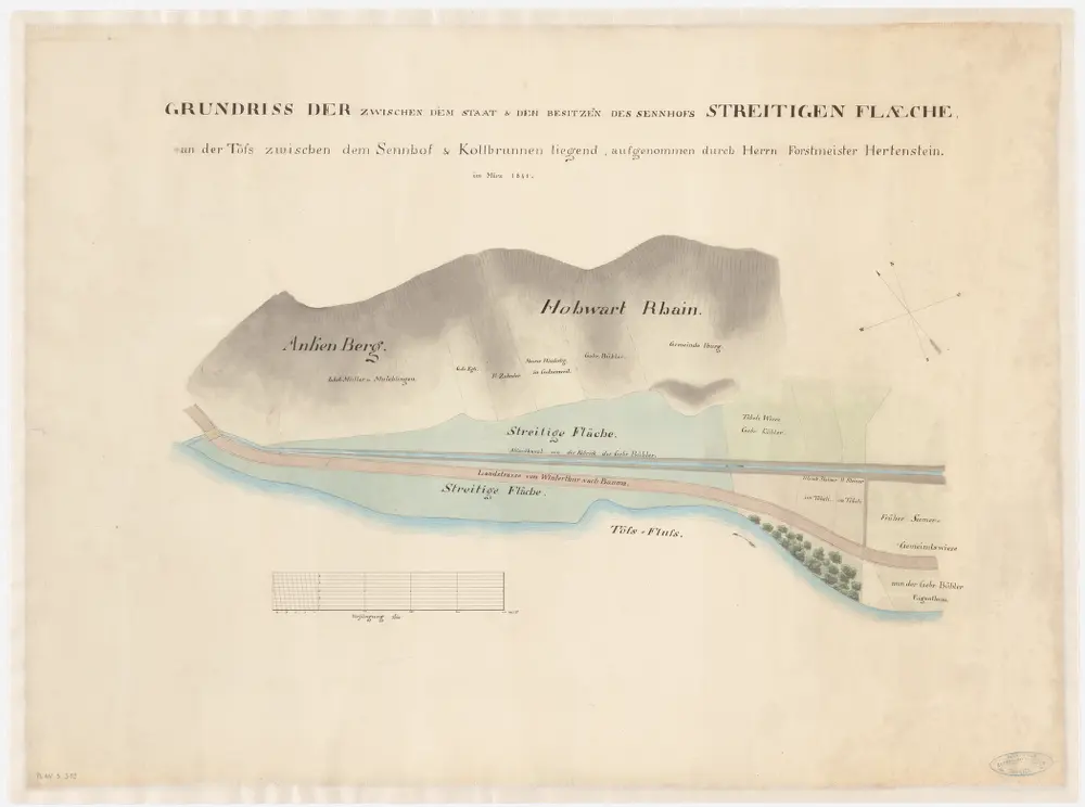 Seen, Zell: Landstrasse zwischen Sennhof und Kollbrunn; Situationsplan