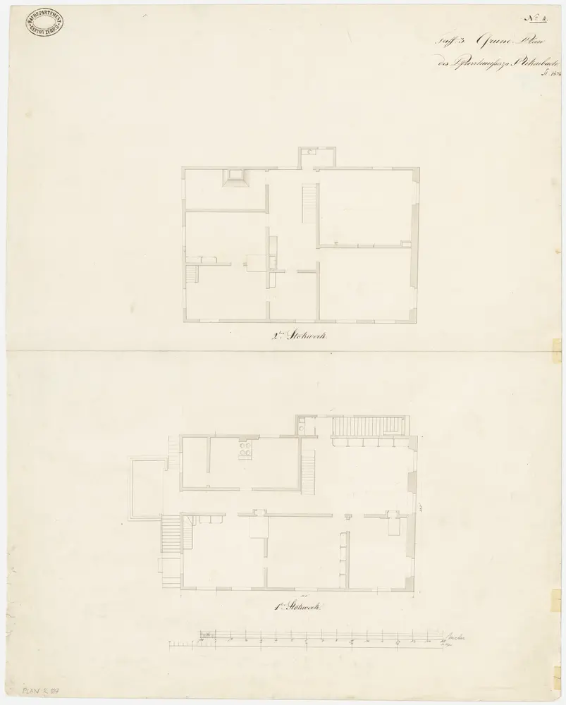 Rickenbach: Pfarrhaus, 1. und 2. Stock; Grundrisse (NBr. 4)