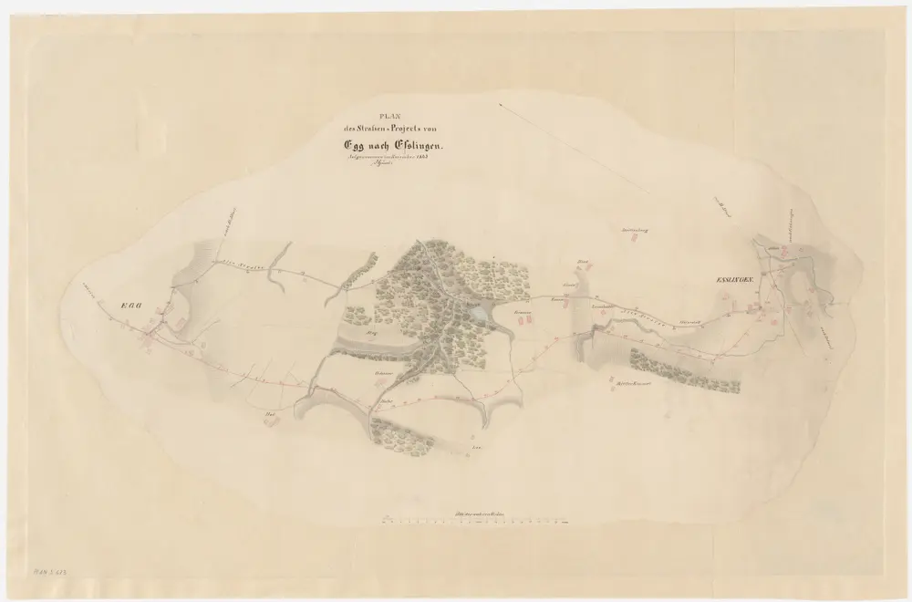 Egg: Projektierte Strasse von Egg bis Esslingen; Übersichtsplan