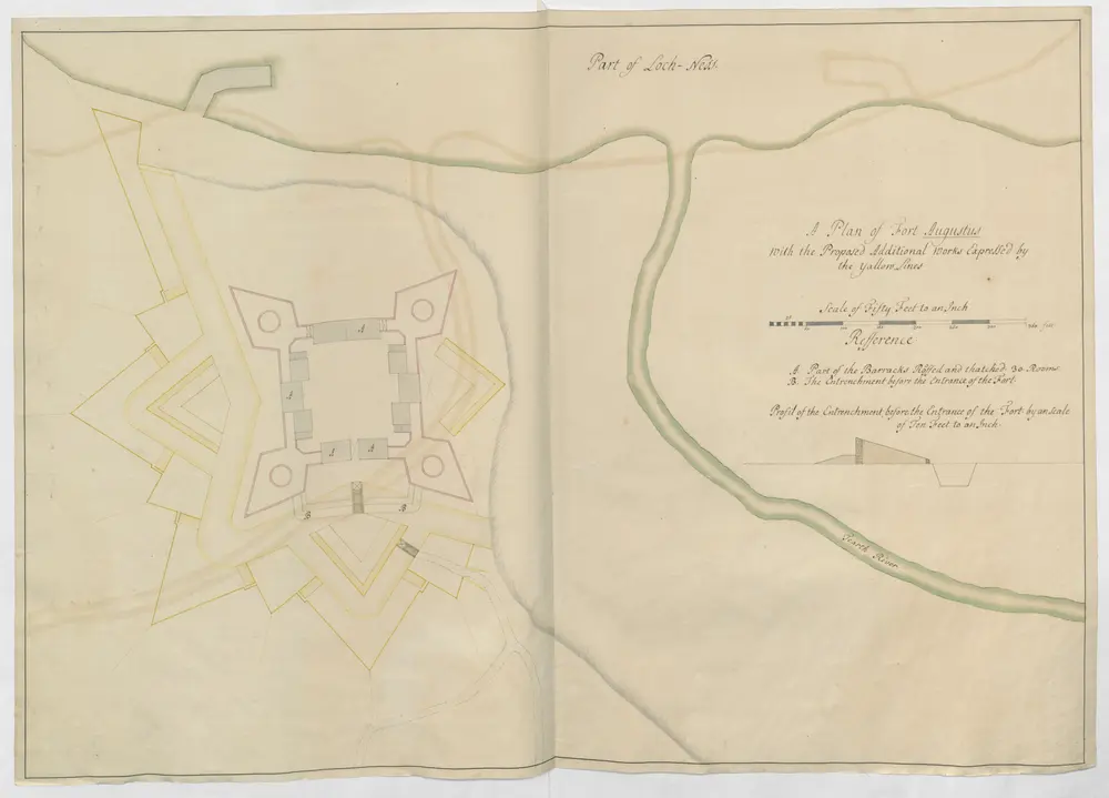 A Plan of Fort Augustus with the Proposed Additional Works Expressed by the Yallow Lines.