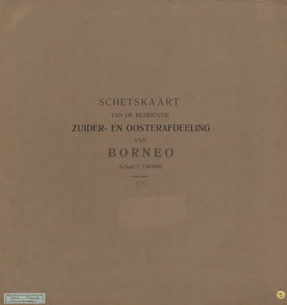 Schetskaart van de Residentie Zuider- en Oosterafdeeling van Borneo / Topographische Inrichting