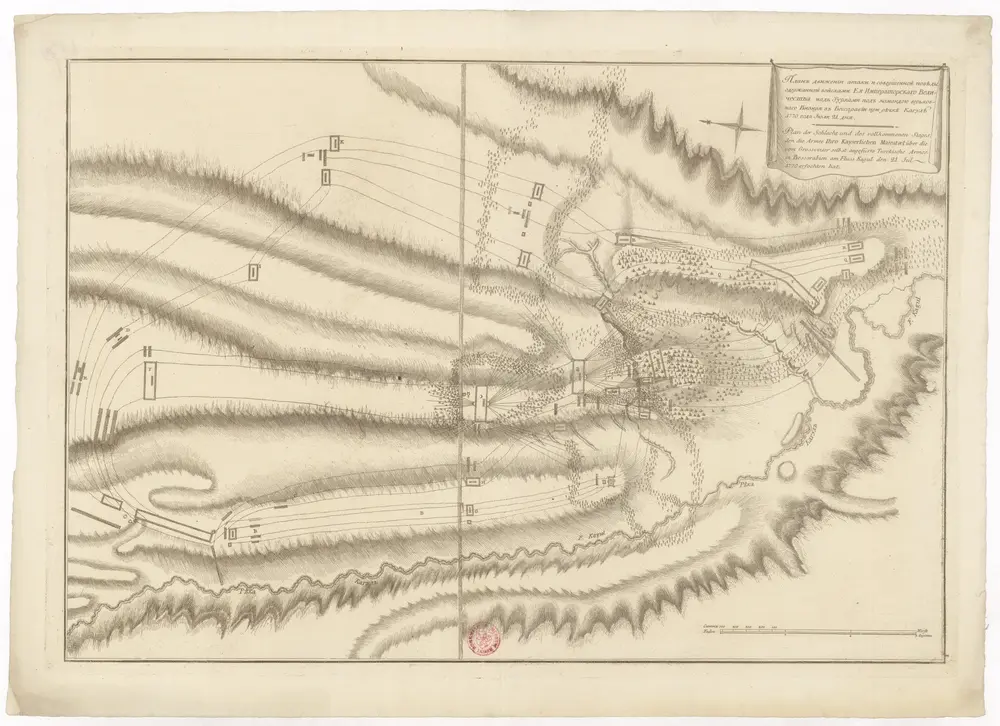 Plan dviženii ataki i soveršennoj pobědy oderžannoj vojskami Jeja Imperatorskago Veličestva nad Turkami pod komandoju ver'chovnago vizirja v Bessarabii pri rěčkě Kagulě 1770 goda ijulja 21. dnja
