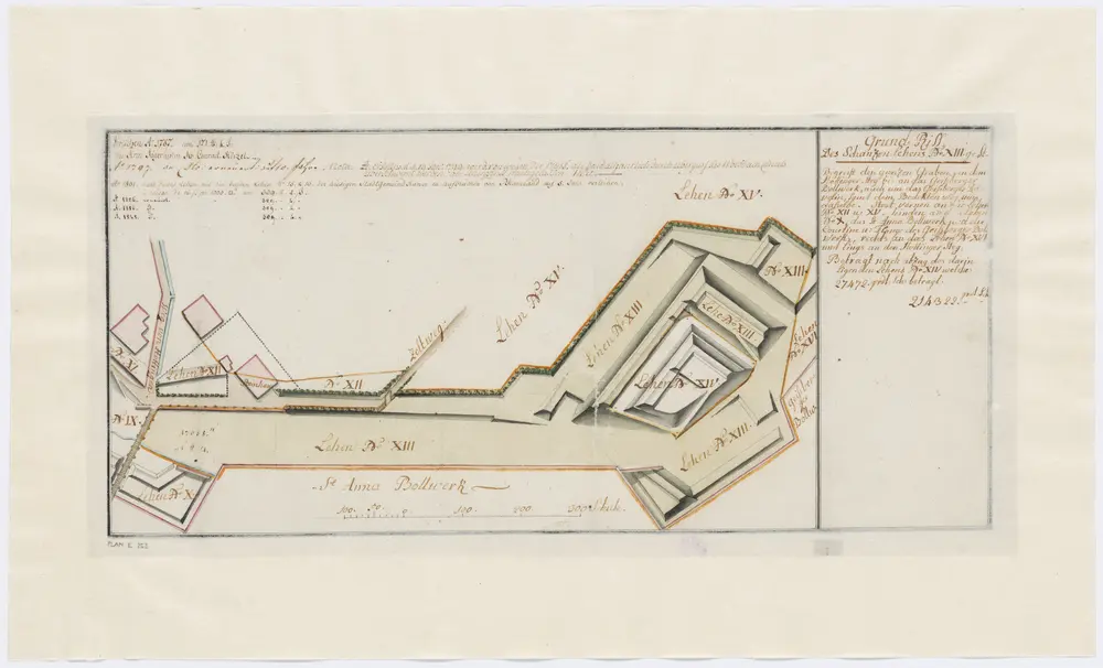 Zürich: Schanzenlehen Nr. 13 Grosse Stadt, zwischen Hottingerweg und Geissberger-Bollwerk; Grundriss