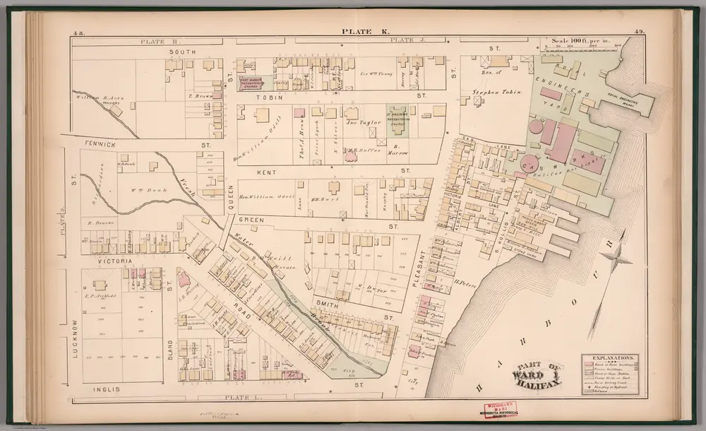 Plate K.  Part of Ward 1, Halifax.