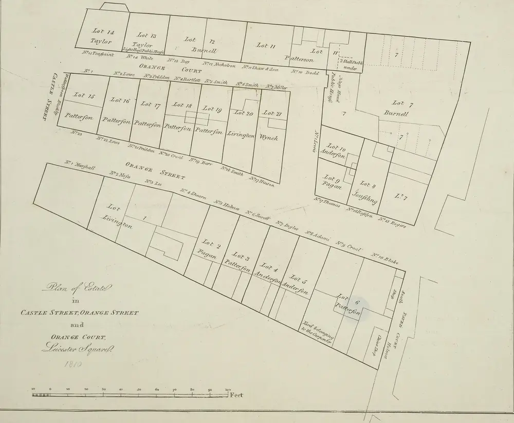 Plan of the Estate in Castle Street, Orange Street and Orange Court