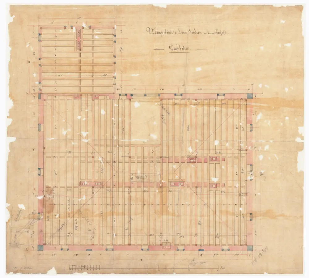 Goedecke-Haus, Seefeldstrasse 9: Dachboden; Grundriss