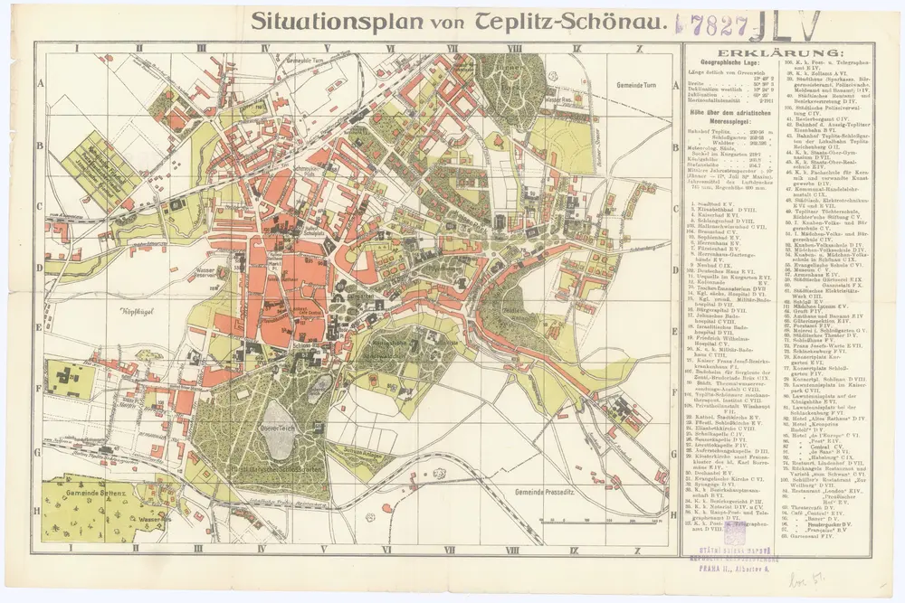 Situationsplan von Teplitz-Schönau