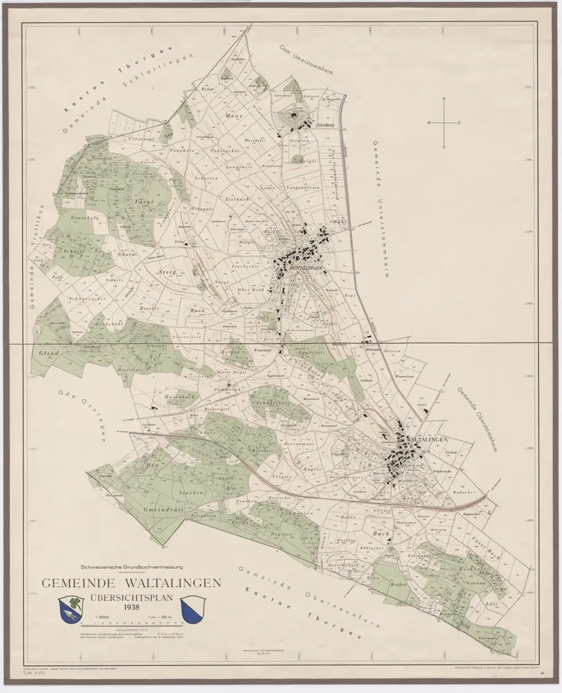 Waltalingen: Gemeinde; Übersichtsplan (Schweizerische Grundbuchvermessung)