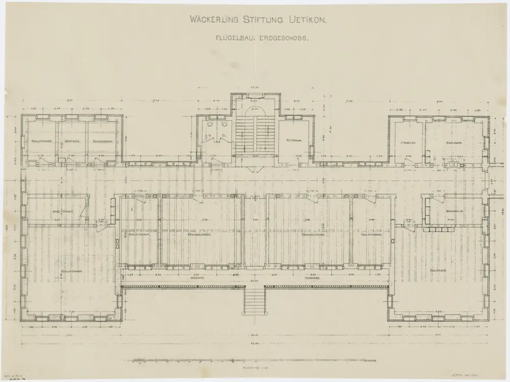 Uetikon am See: Wäckerlingstiftung, Flügelbau; Grundrisse: Erdgeschoss