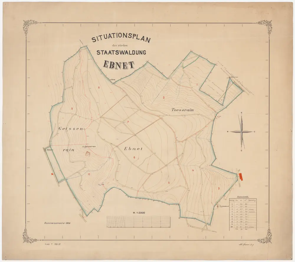 Winterthur, Seen, Oberwinterthur: Staatswaldungen: Töss, Winterthur: Ebnet, Tössrain, Geissrain (Geissenrain); Grundriss