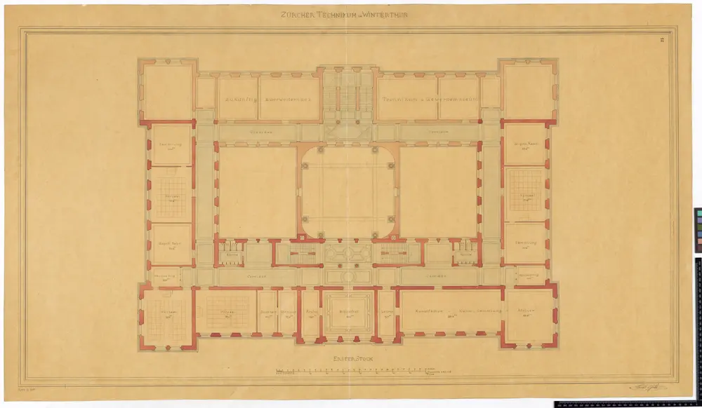 Winterthur: Technikum, 1. Stock; Grundriss (Nr. 25)