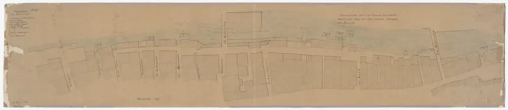 Zürich: Rosengasse bis Neumühle, Waschschiffe in der Limmat; Situationsplan (Zürichsee-Abfluss Nr. 33)