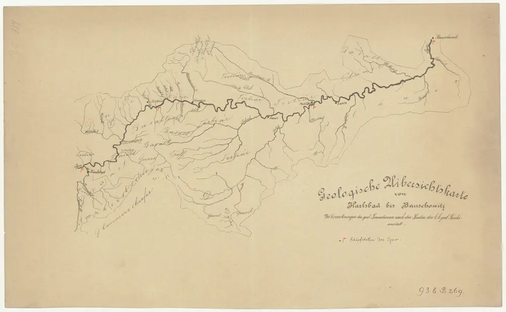 Geologische Uibersichtskarte von Karlsbad bis Bauschowitz