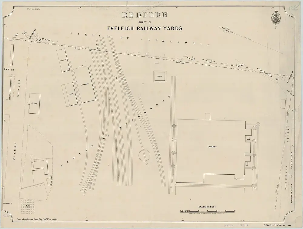 Redfern, Sheet 31, Eveleigh Railway Yards, 1889