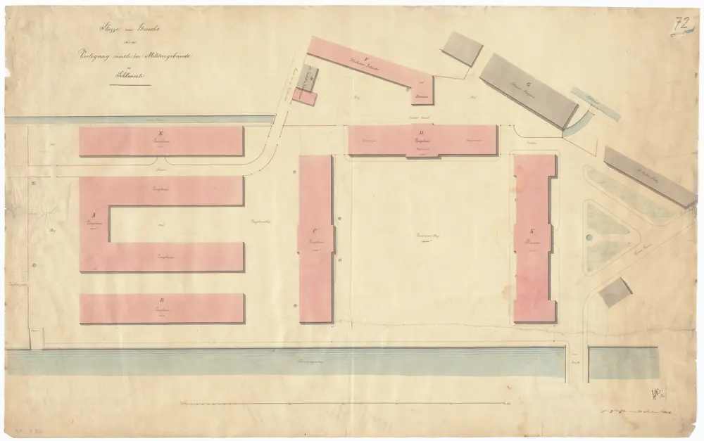 Kaserne samt Zeughäuser und nähere Umgebung: Situationsplan