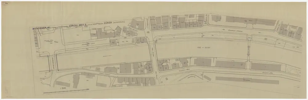 Zürich: Sihl von oberhalb der Stauffacherbrücke bis unterhalb der Militärbrücke, Mutationspläne: Mutationsplan; Situationsplan