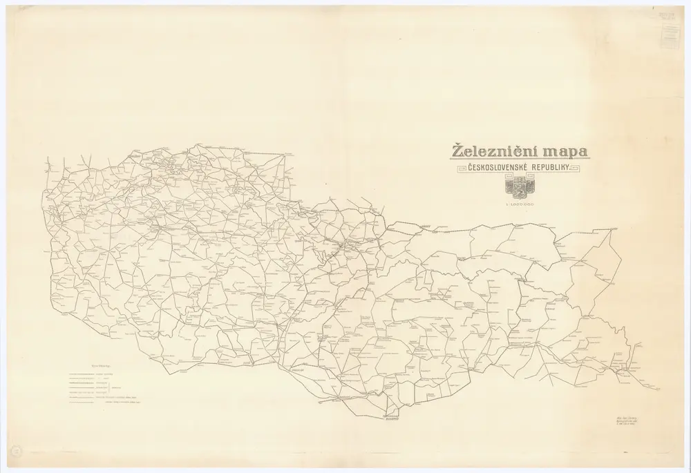 Železniční mapa Československé republiky