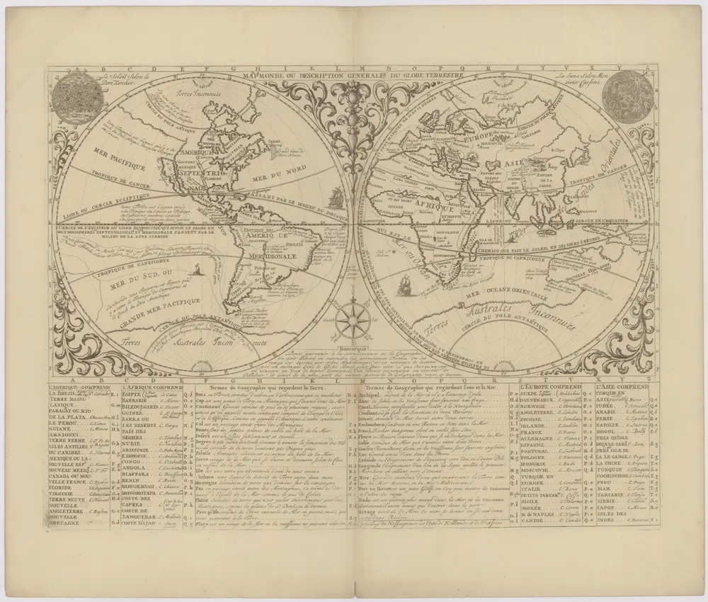 Mappe monde ou description generale du globe terrestre