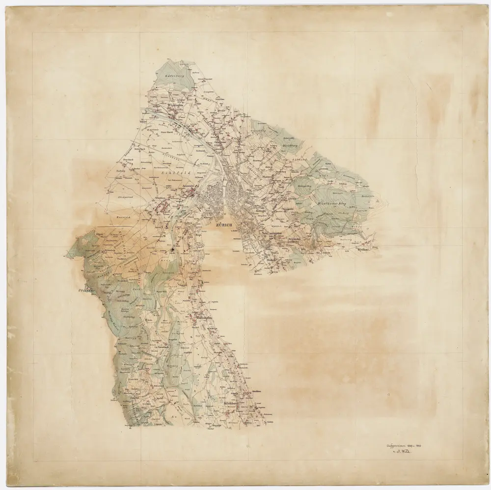 Original-Messtischaufnahmen für die Topographische Karte des Kantons Zürich (Wild-Karte): Blatt 1: Zürich