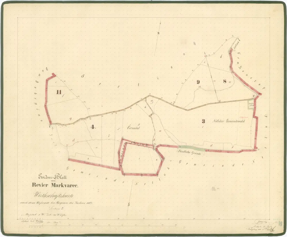 Hospodářská mapa polesí Markvarec, sekce 2, list 2 1