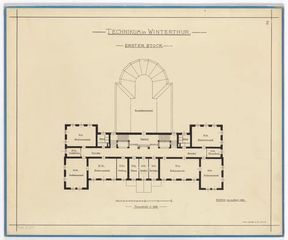 Winterthur: Technikum, 1. Stock; Grundriss