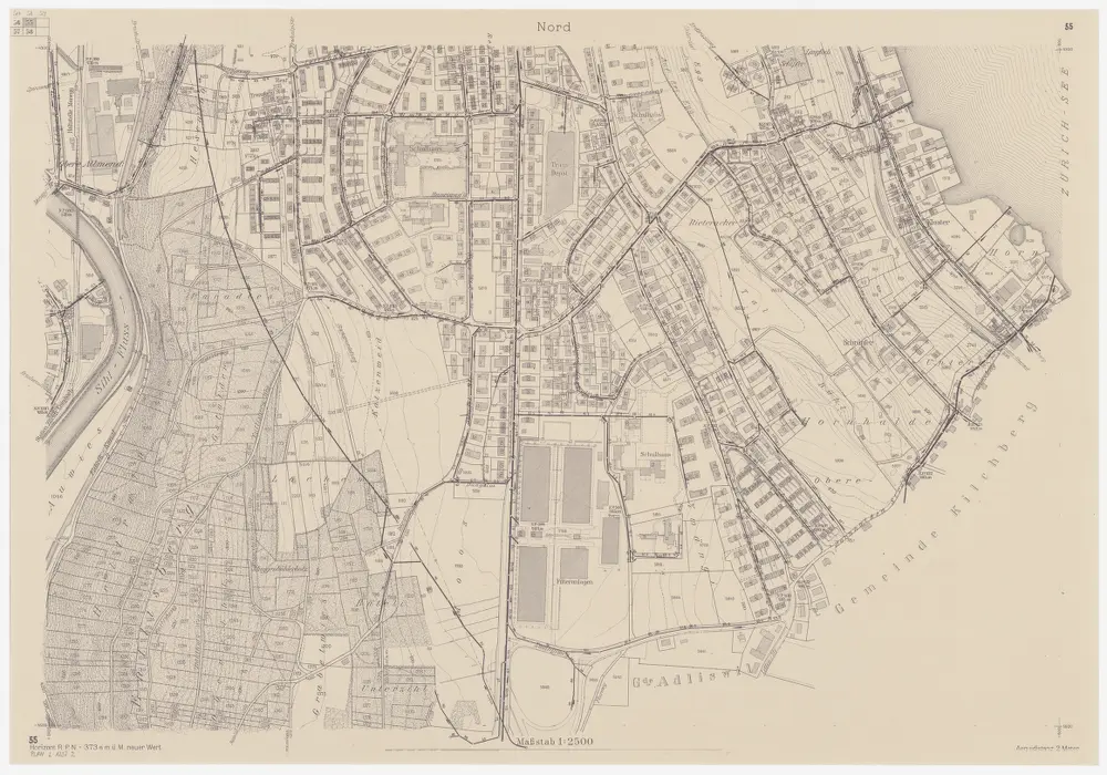 Adliswil bis Rümlang: Kanalkataster: Blatt 2: Zürich, Leimbach bis zum Horn; Situationsplan
