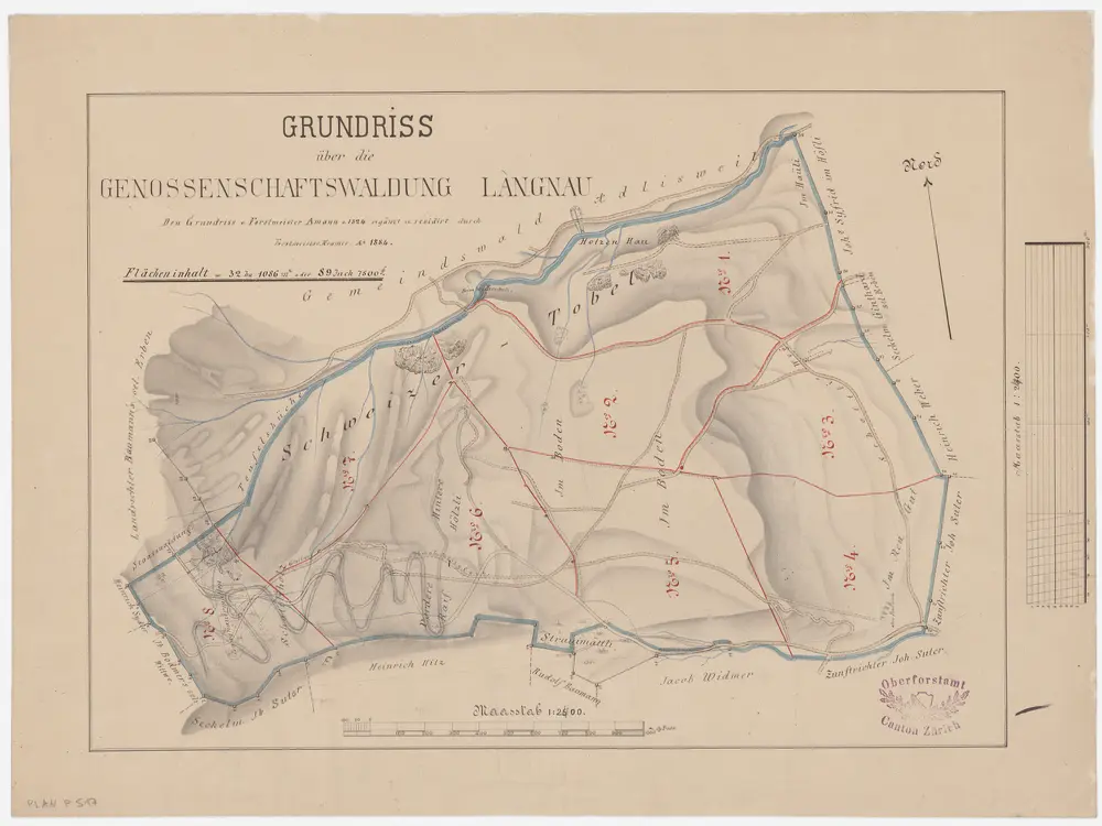 Langnau am Albis: Genossenschaftswaldung Schwizertobel (Schweizer-Tobel); Grundriss