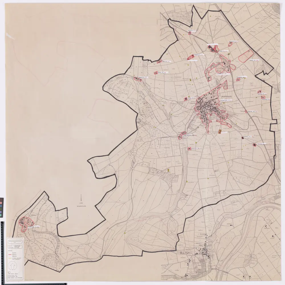 Marthalen: Definition der Siedlungen für die eidgenössische Volkszählung am 01.12.1970; Siedlungskarte