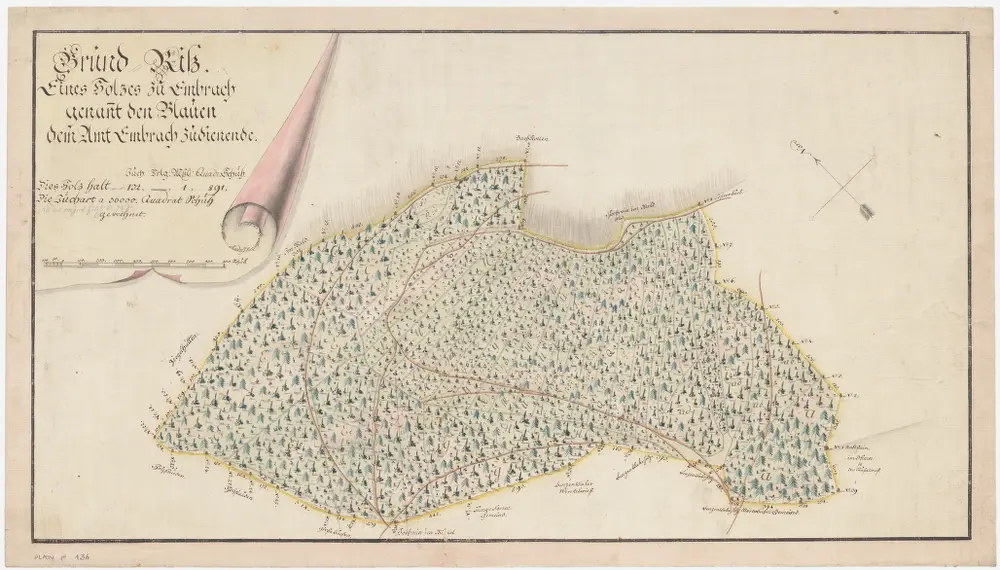 Embrach: Dem Amt Embrach gehörende Waldung Blauen; Grundriss