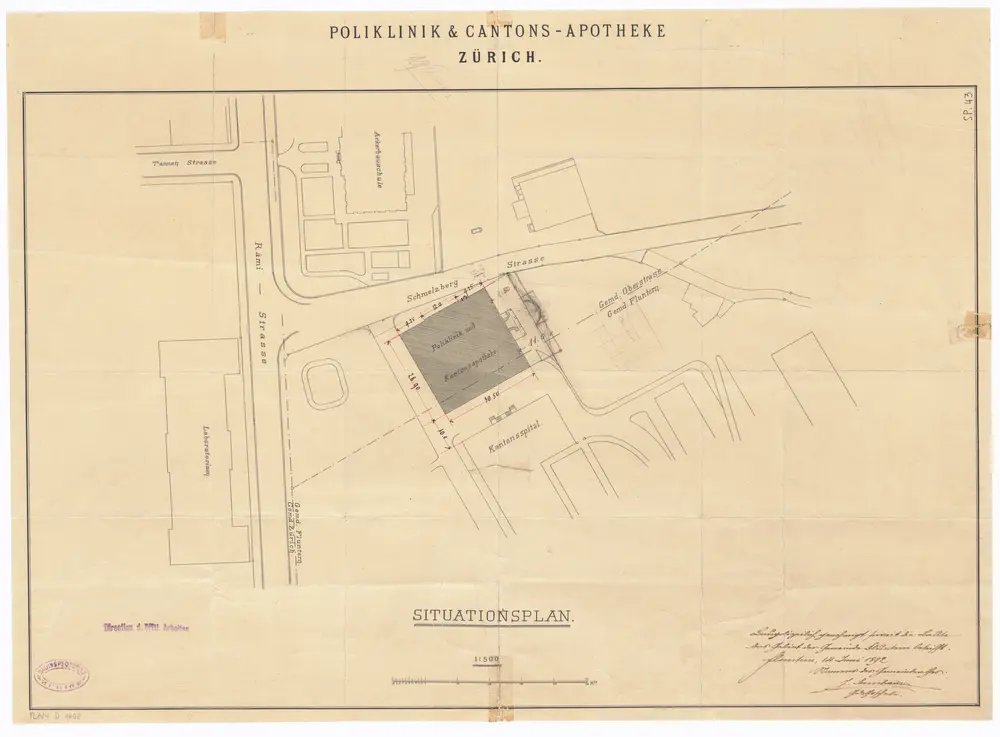 Poliklinik und Kantonsapotheke: Situationsplan (Nr. 43)