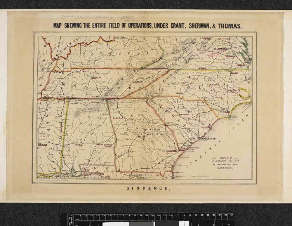 Map, shewing the Entire Field of Operations under Grant, Sherman & Thomas