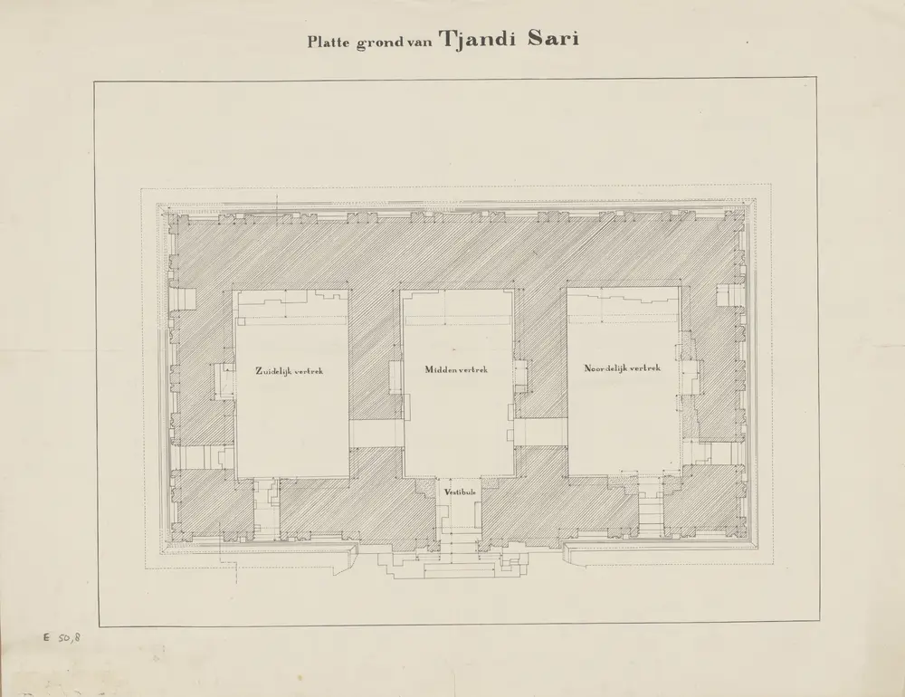 Platte grond van Tjandi Sari