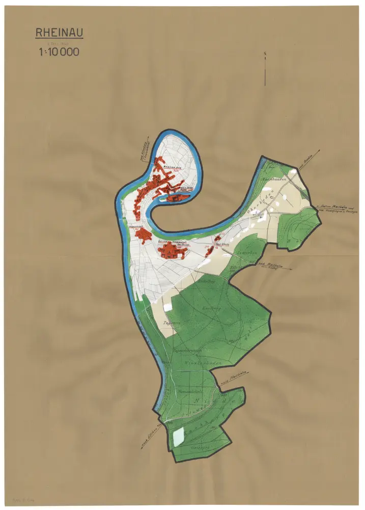 Rheinau: Definition der Siedlungen für die eidgenössische Volkszählung am 01.12.1950; Siedlungskarte