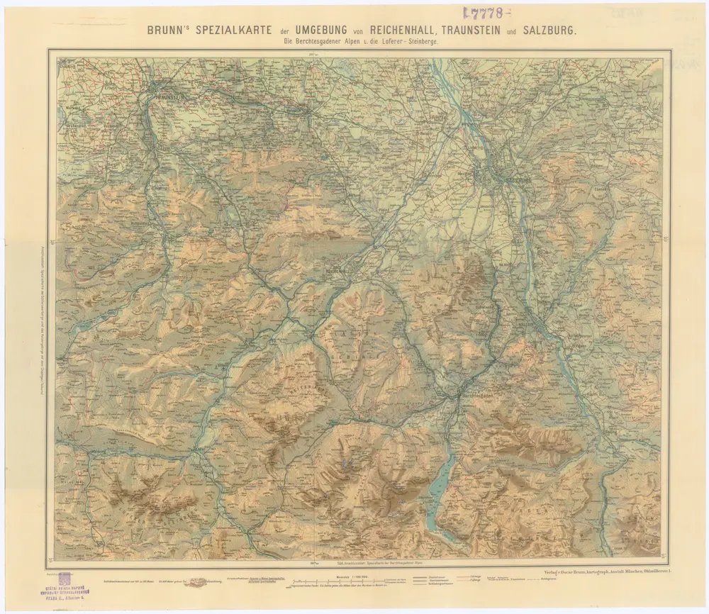 Brunn ́s Spezialkarte der Umgebung von Reichenhall, Traunstein und Salzburg