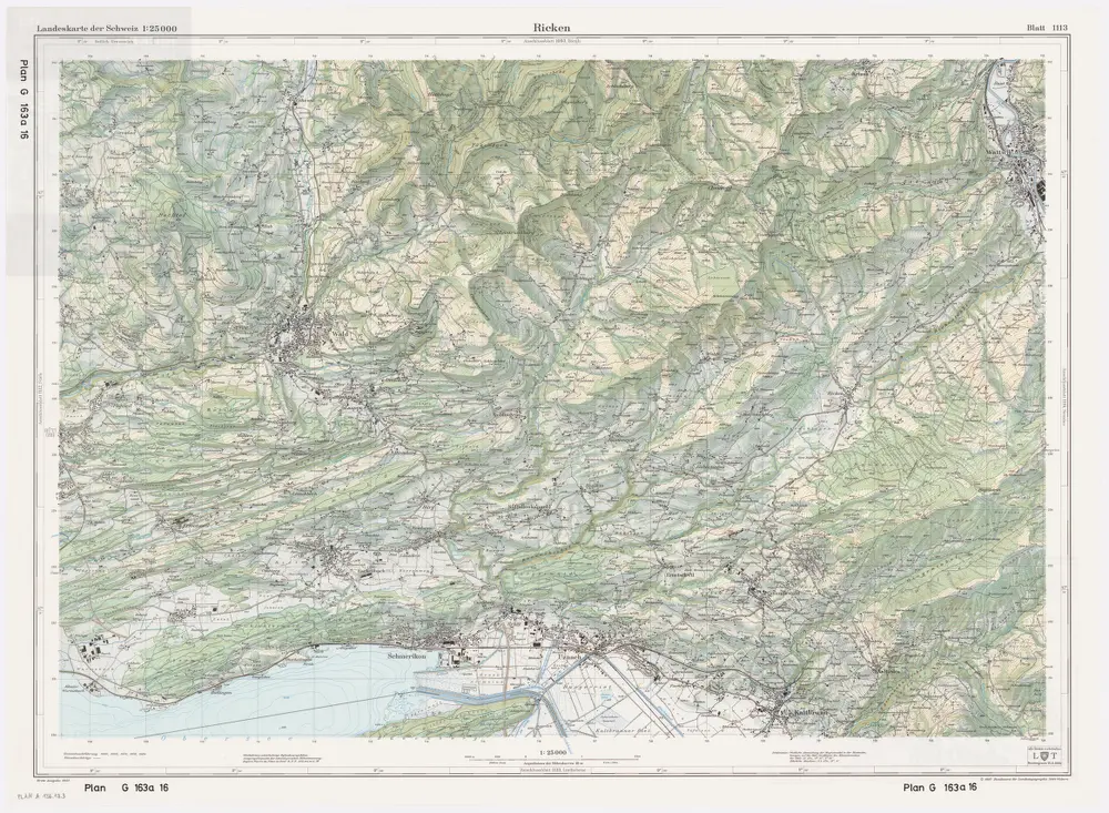 Landeskarte der Schweiz 1 : 25000: Den Kanton Zürich betreffende Blätter: Blatt 1113: Ricken SG