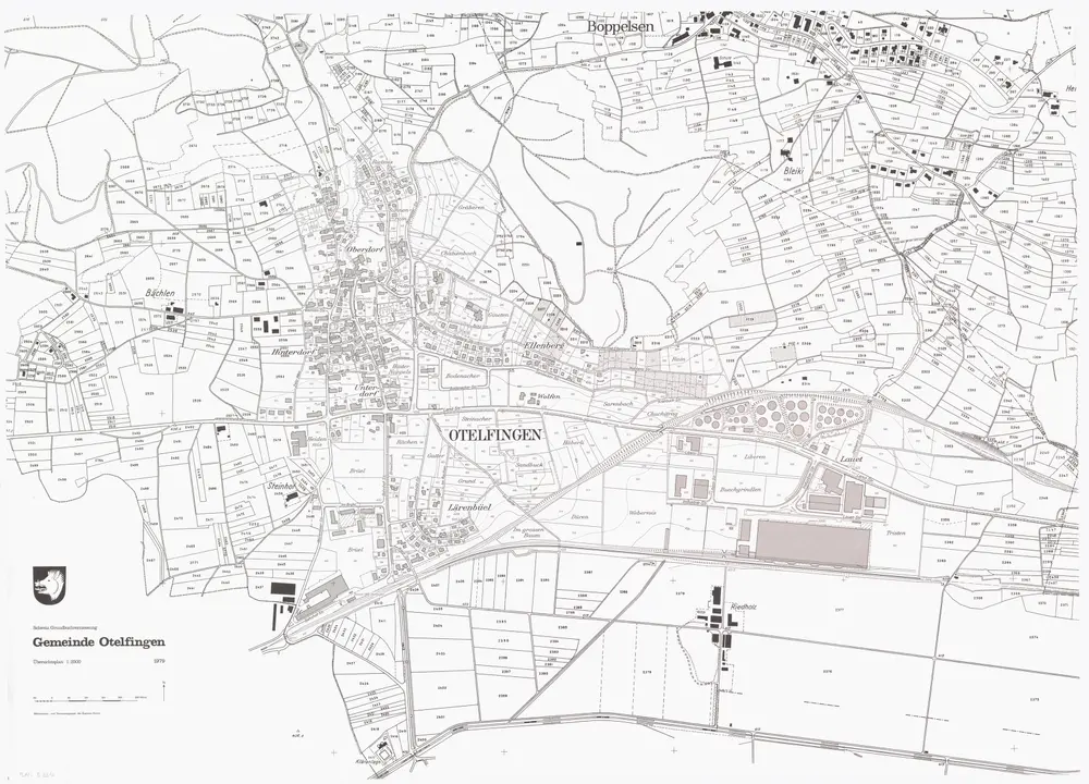 Otelfingen: Gemeinde; Übersichtsplan (Schweizerische Grundbuchvermessung)