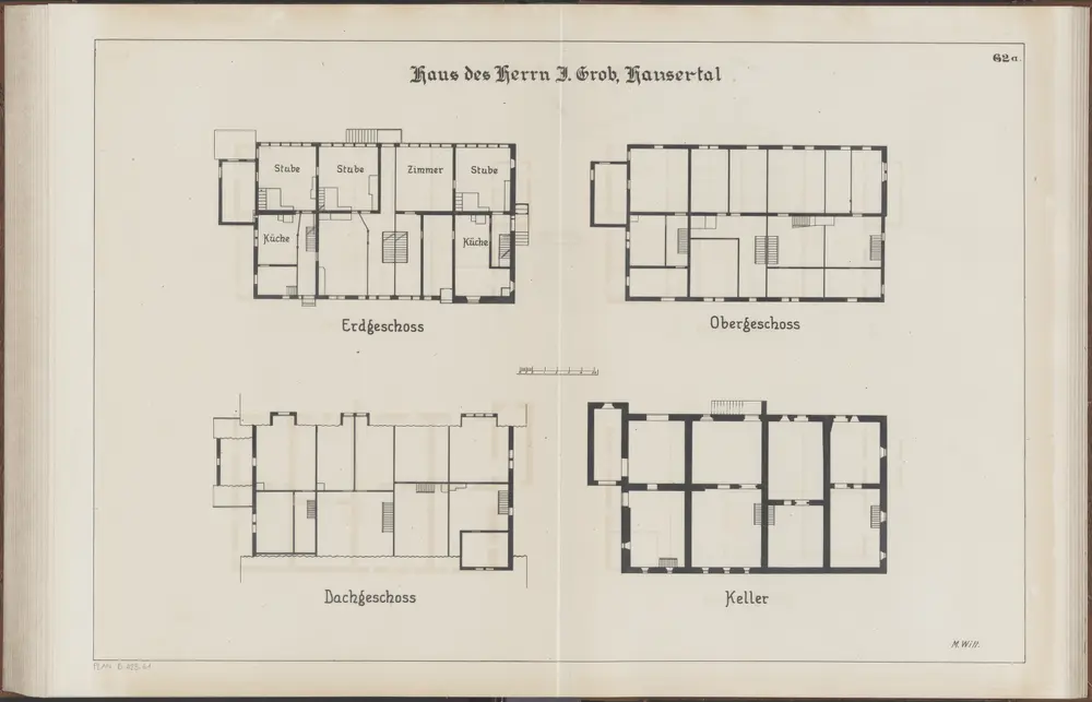 Das Bauernhaus im Kanton Zürich: Hausen am Albis: Haus von Herrn J. Grob in Husertal; Grundrisse (Nr. 62 a)