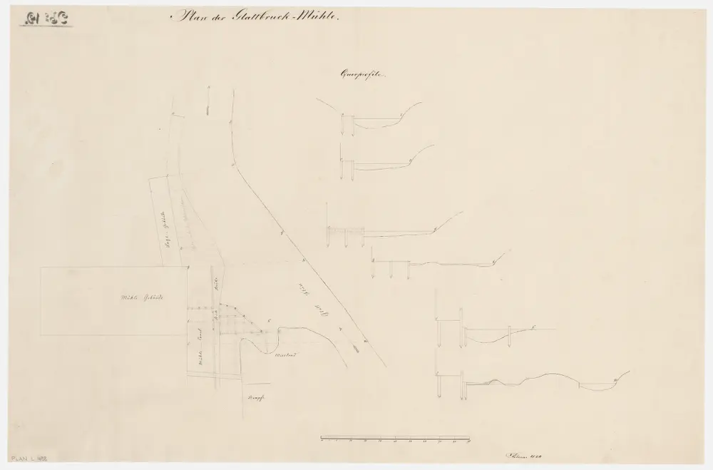 Opfikon: Pfahlgrundierung der Mühle in Glattbrugg; Situationsplan und Querprofile
