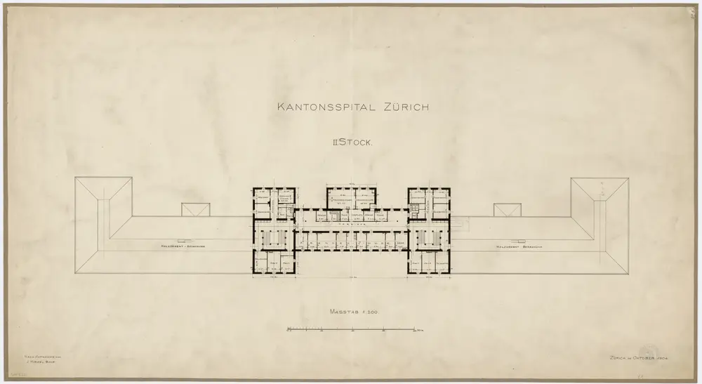 Zürich: Kantonsspital, 2. Stock; Grundriss