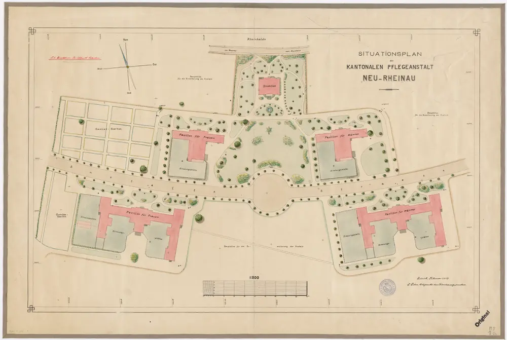 Pflegeanstalt Neu-Rheinau: Situationsplan