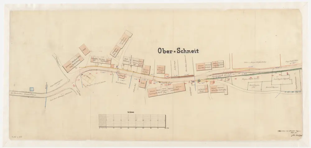 Hagenbuch: Strasse durch Oberschneit; Situationsplan