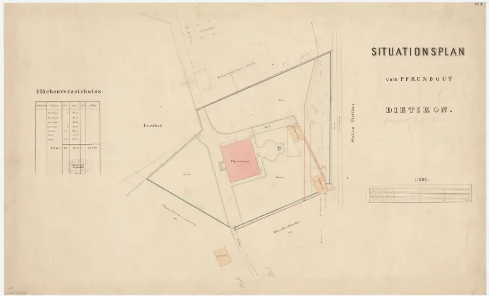 Dietikon: Pfrundgut mit Pfarrhaus; Grundriss (Nr. 1)