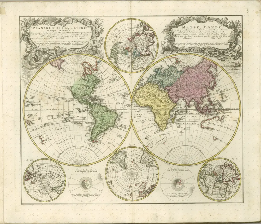 mapa z atlasu "Atlas compendiarius quinquaginta tabularum geographicarum Homannianarum :"