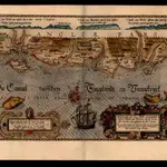 Speculum nauticum super navigatione maris Occidentalis confectum, continens omnes oras maritimas Galliae, Hispaniae et praecipuarum partium Angliae, in diuersis mappis maritimis comprehensum una cum usu et interpretatione carundem, accurata diligentia concinnatum, et elaboratum., mapa ze strany: [119]