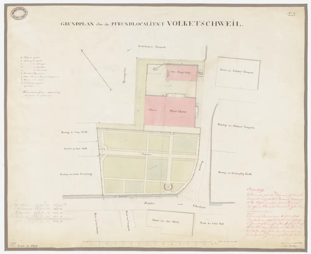 Volketswil: Pfrundlokalität mit Pfarrhaus und Umgebung; Grundriss (Nr. 2)
